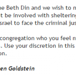 letter of Chief Goldstein