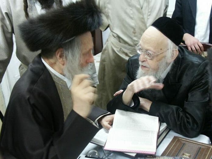 Rav Elyashiv with Rav Berland